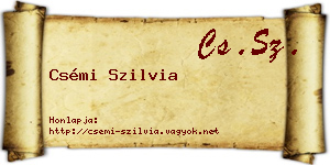 Csémi Szilvia névjegykártya