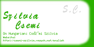 szilvia csemi business card